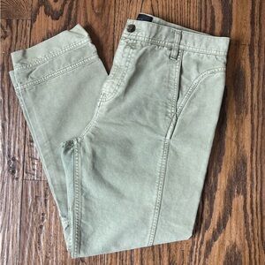 J. Crew High Rise Canvas Cropped Ankle Pants Light Green 100% cotton
